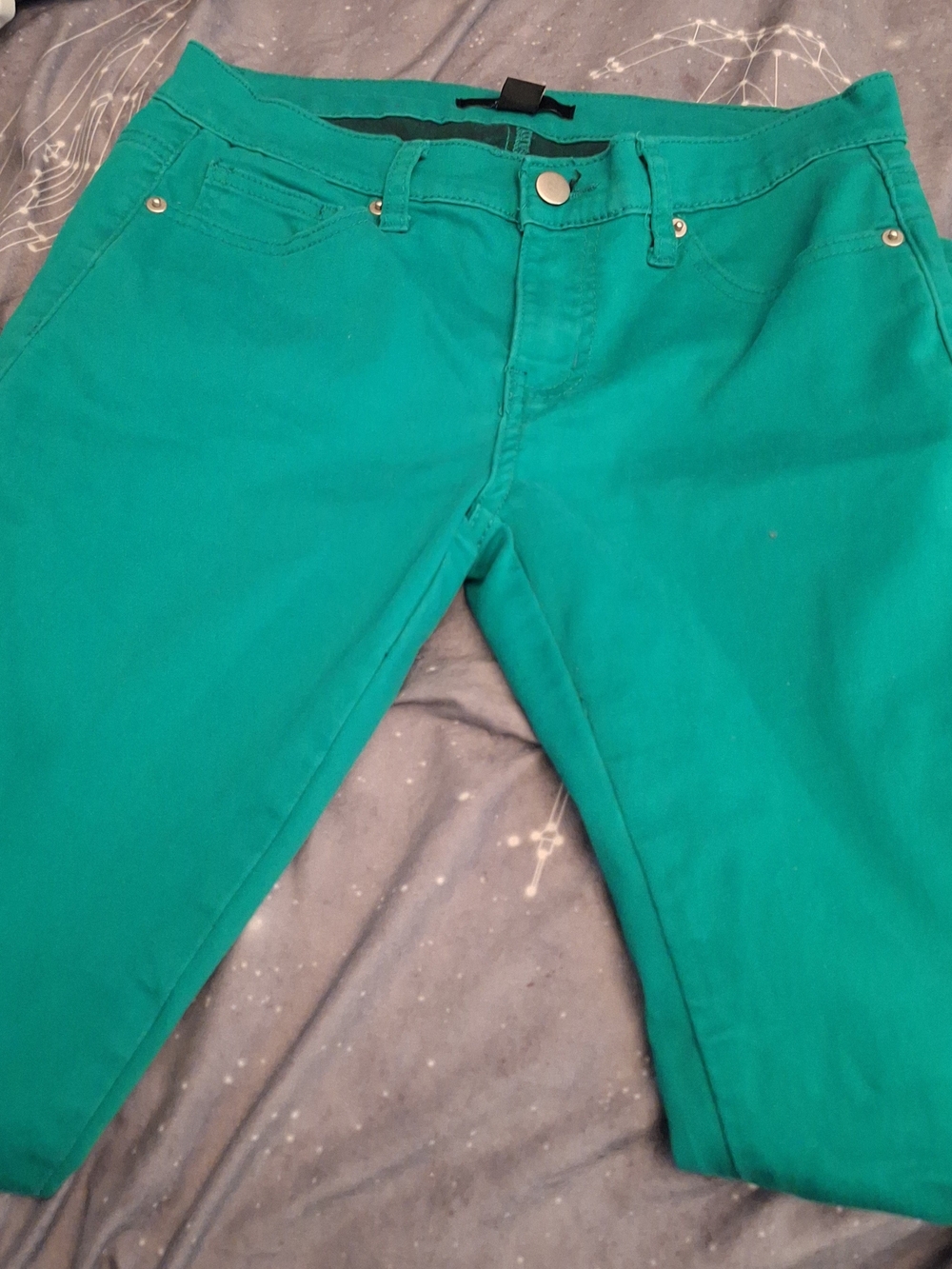 Forever 21 Teal Skinny Jeans